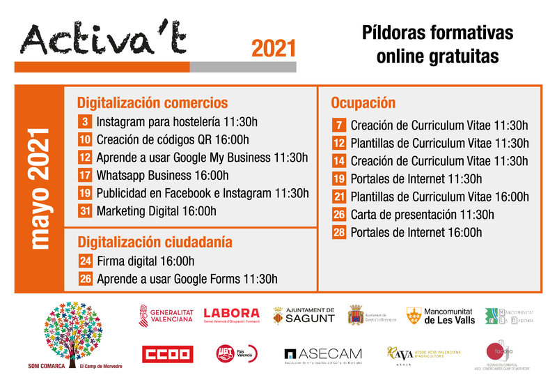 Novas p�ndoles del programa Activa't al mes de maig