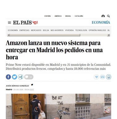 Amazon lanza un nuevo sistema para entregar en Madrid los pedidos en una hora