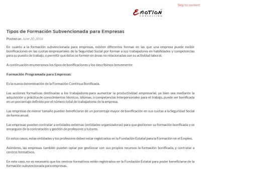 Tipos de Formacin Subvencionada para Empresas