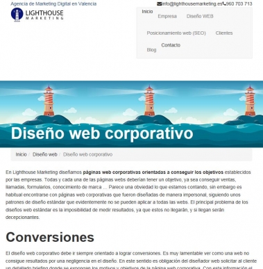 Diseo de pginas web corporativas en Valencia