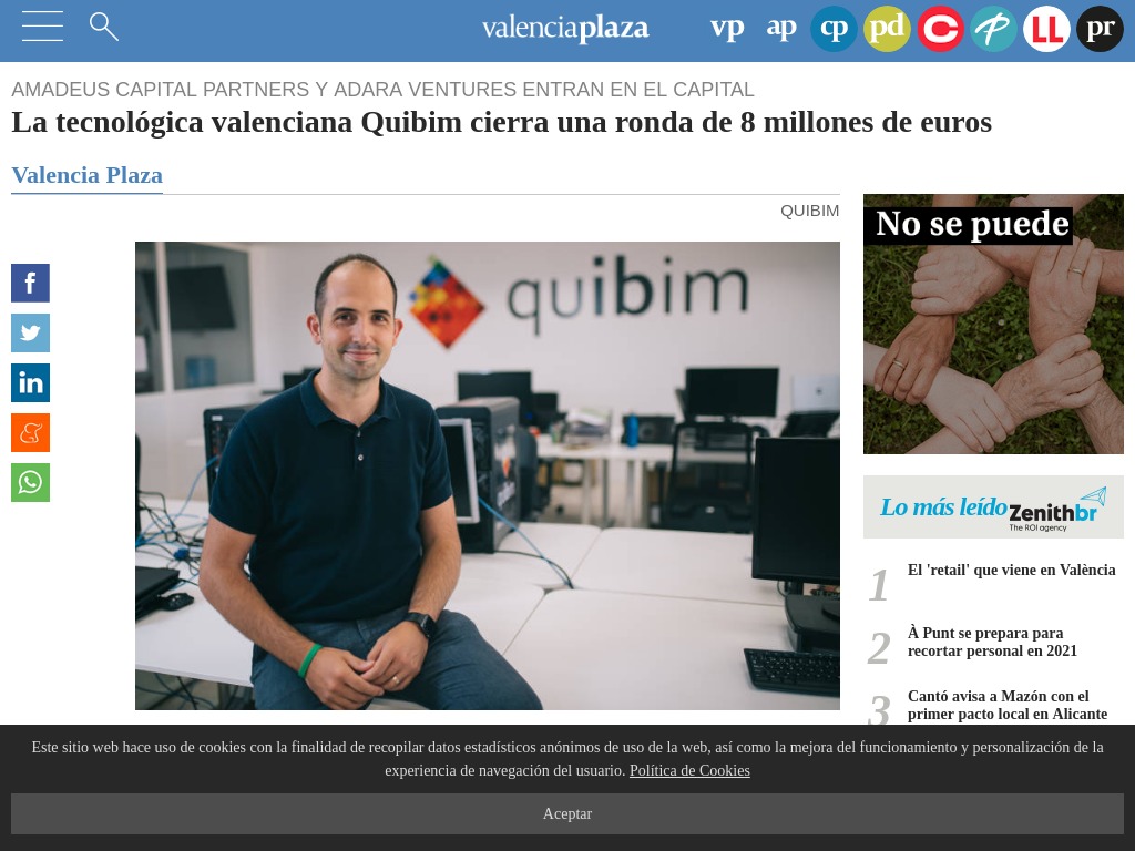 La tecnológica valenciana Quibim cierra una ronda de 8 millones de euros -  Valencia Plaza