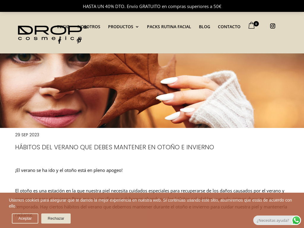 HÁBITOS DEL VERANO QUE DEBES MANTENER EN OTOÑO E INVIERNO